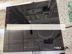 সিরামিক চুলা 60 সেমি বৈদ্যুতিক রান্নাঘরের উপর বার্নার 4 রান্নার অঞ্চল সহ কালো কাচের কুকারের মধ্যে নির্মিত