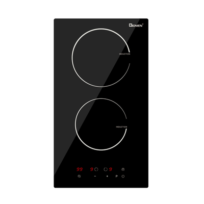 কেনা 2 বার্নার ইলেকট্রিক কুকটপ 220V-240V বিল্ট ইন ইন্ডাকশন কুকটপ 12 ইঞ্চি 3500W online manufacture